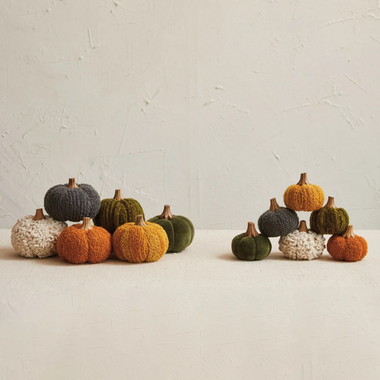 Bouclé + Velvet Pumpkins - 6 Styles