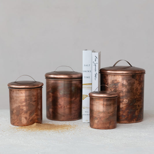Stainless Steel Canisters - Copper Finish, 4 Sizes