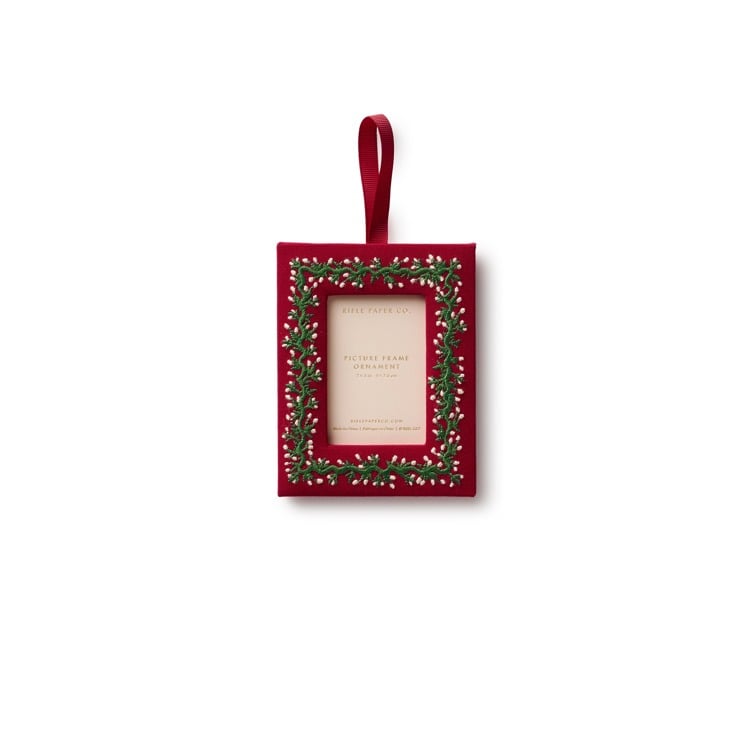 Holiday Vines Embroidered Picture Frame Ornament