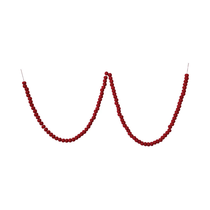 144"L Wool Felt Ball Garland