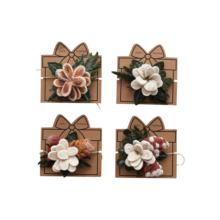 5"L Wool Felt Flower Gift