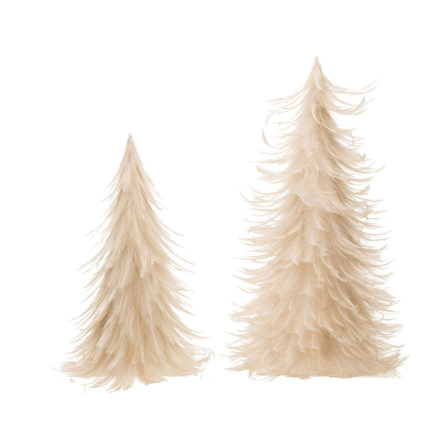 Feather Trees, Cream Color, Set of 2