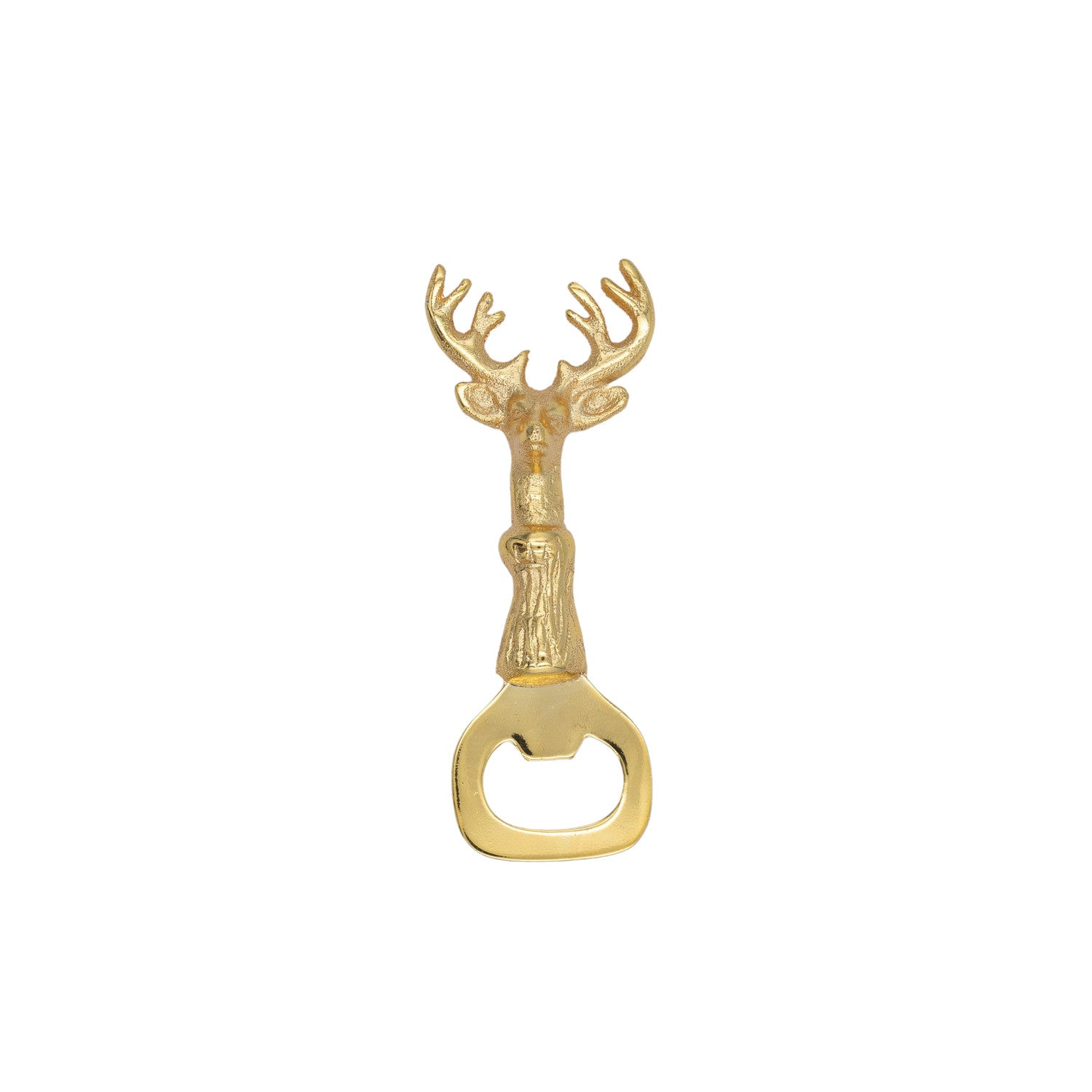 Cast Aluminum & Stainless Steel Bottle Opener with Deer Handle