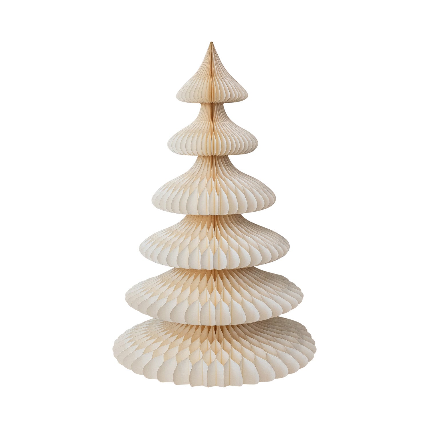 Handmade Folding Honeycomb Tree with Gold Glitter Edge, White, KD