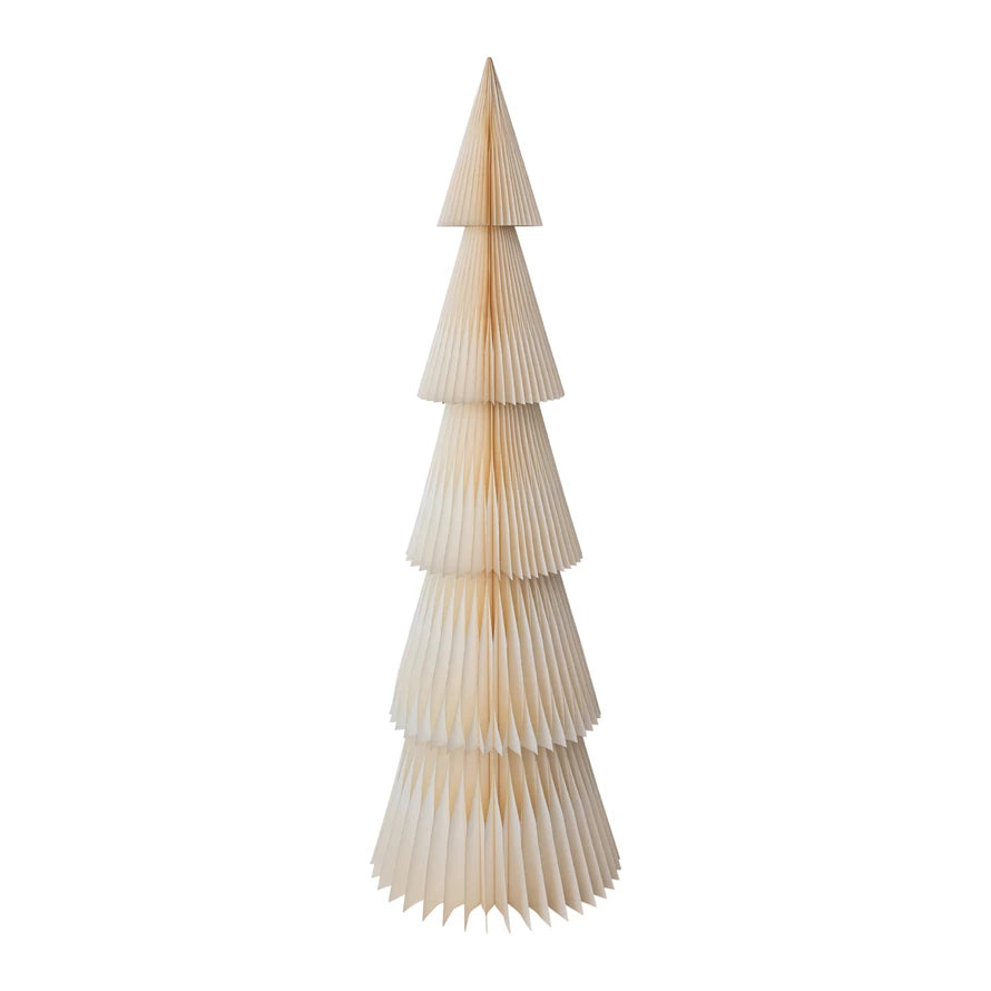 Folding Honeycomb Tree with Gold Glitter Edge - 2 Sizes
