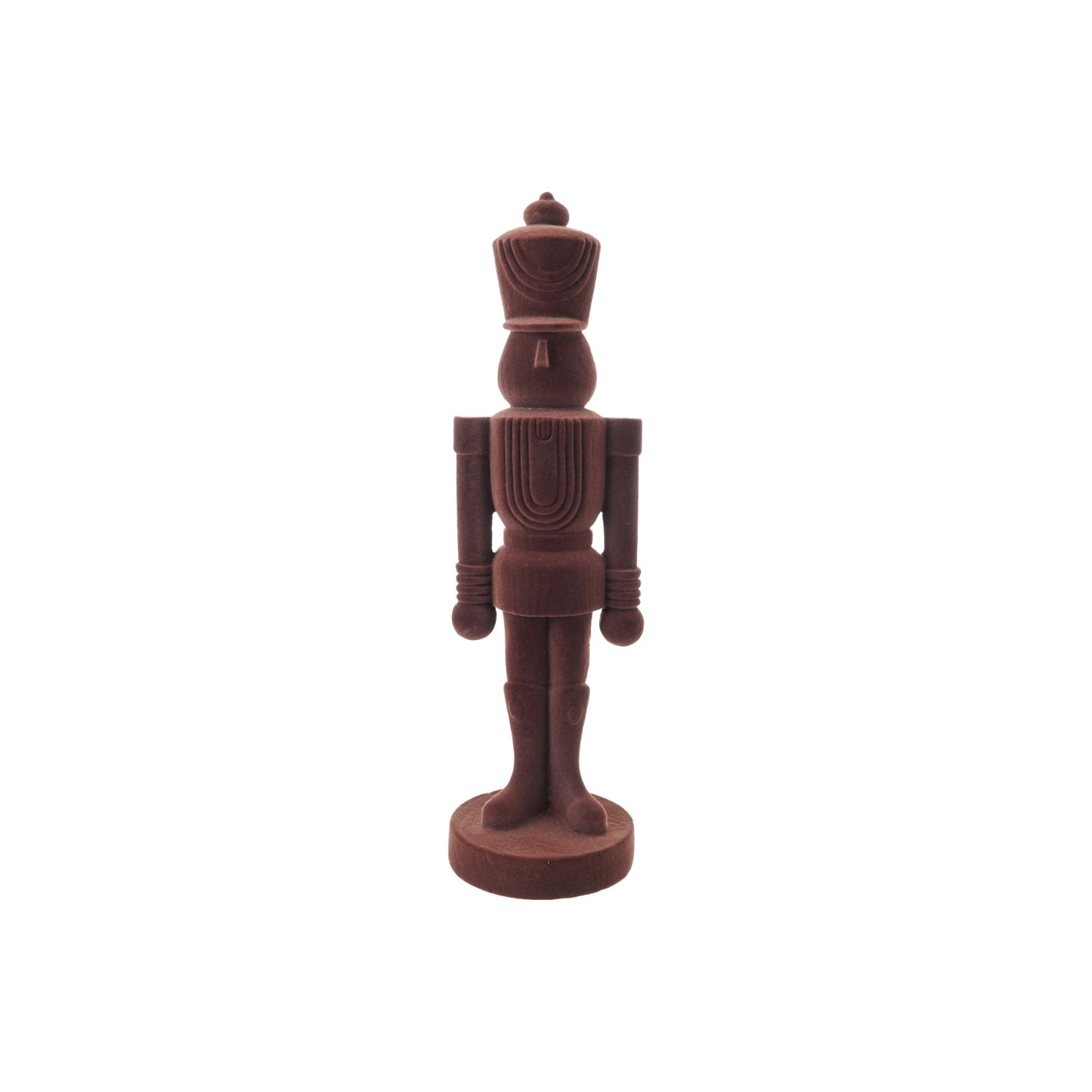 3-3/4"L x 3-1/2"W x 12-1/2"H Flocked Resin Soldier, Brown