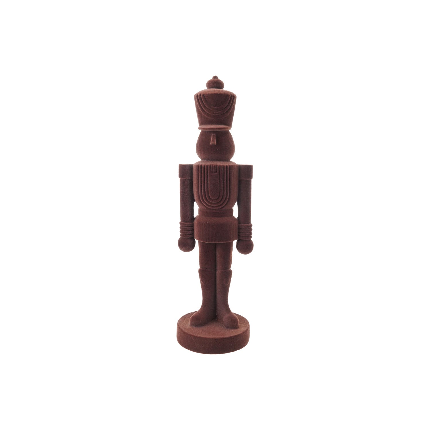 3-3/4"L x 3-1/2"W x 12-1/2"H Flocked Resin Soldier, Brown