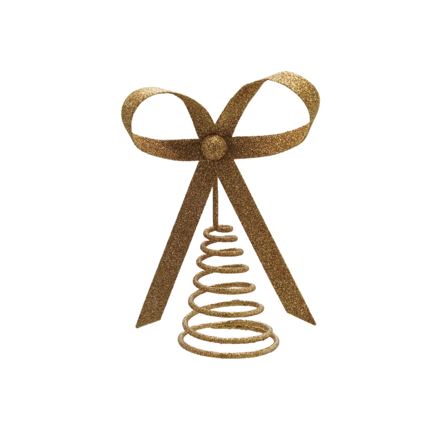Metal Bow Tree Topper, Gold Glitter Finish