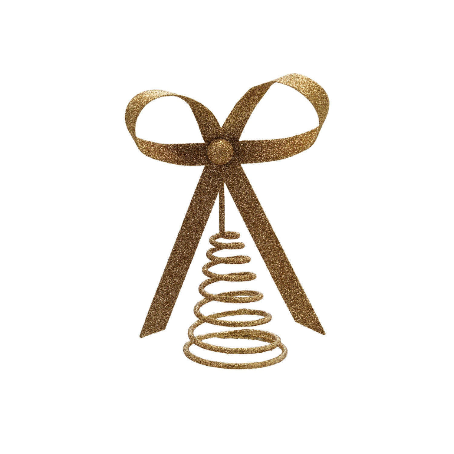 Metal Bow Tree Topper, Gold Glitter Finish