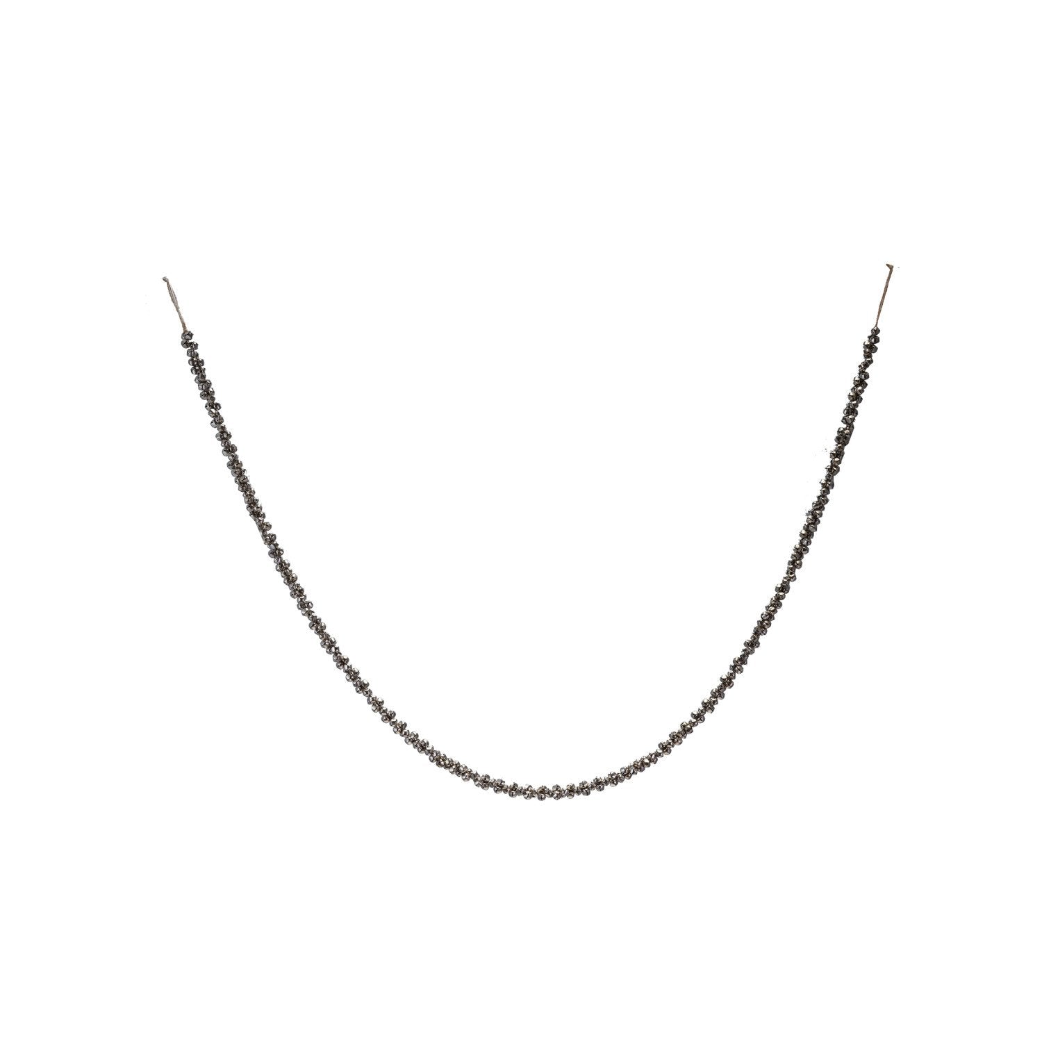 72"L x 1"H Metal Jingle Bell Garland on Jute Cord, Silver Finish