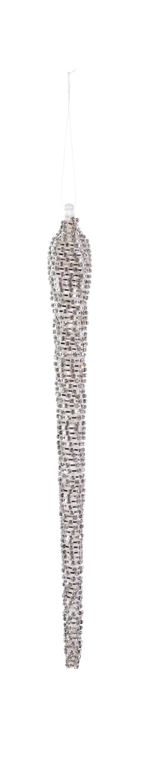 Metal Rhinestone Icicle Ornament - 2 Colors